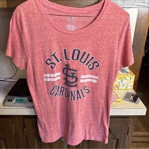 St Louis Cardinals T Shirt Women’s Size M Pink V-Neck MLB Baseball Genuine Merch